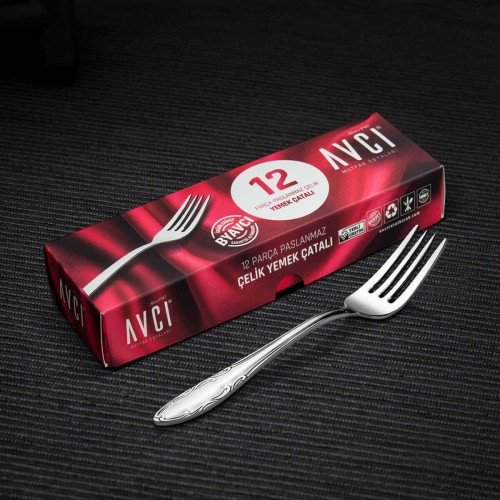 Hürrem 12 Adet Yemek Çatalı 18/10 Paslanmaz Çelik