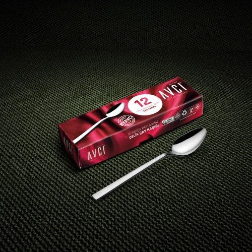 Klas 12 Adet Çay Kaşığı 18/10 Paslanmaz Çelik