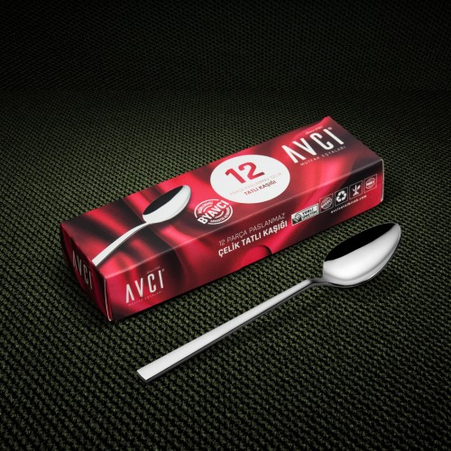 Klas 12 Adet Tatlı Kaşığı 18/10 Paslanmaz Çelik